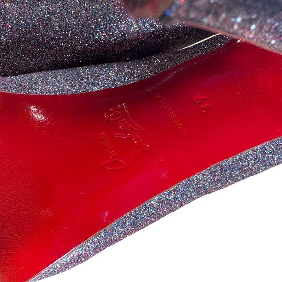 Christian Louboutin Titi 120 Glitter Mini/Specchio Peep Toe Pumps Heels Size 39 - Picture 11 of 11